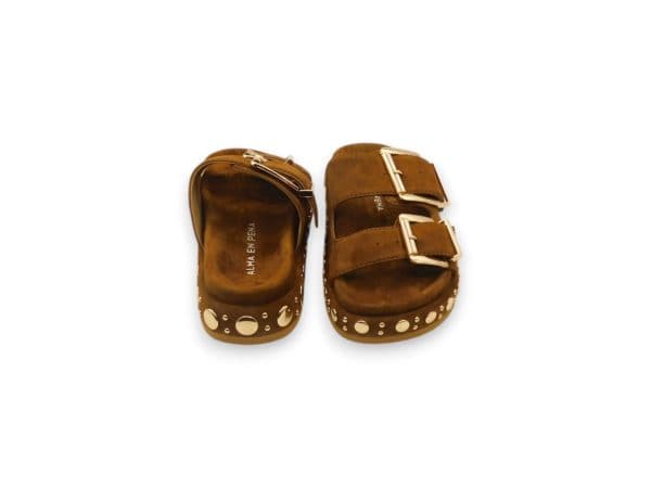 Almaenpena Donna Ciabatta Marrone 7202 3