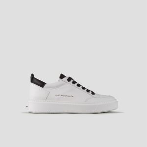 Bond Uomo In Pelle Di Capra Bianca E Dettagli In Pelle Marrone