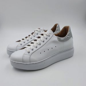 Crown Donna Sneaker Bianco Argento Alex 1