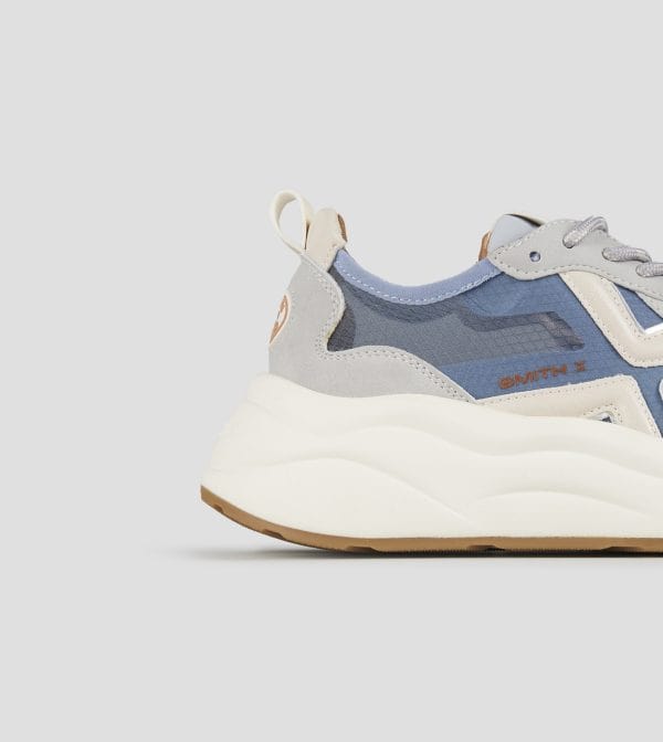 Horizon Donna In Rip Stop Semi Trasparente Azzurro E Dettagli In Suede