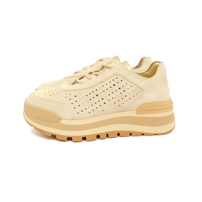 (image for) Liu Jo sneaker Amazing camoscio beige oro