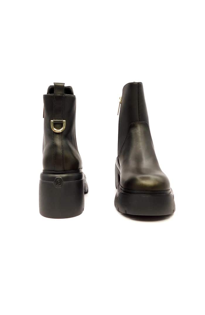 Blauer Tronchetto Donna In Pelle Nero - F2enda01 Lea Blk, Tacco 7,5cm Plateau 2,5cm