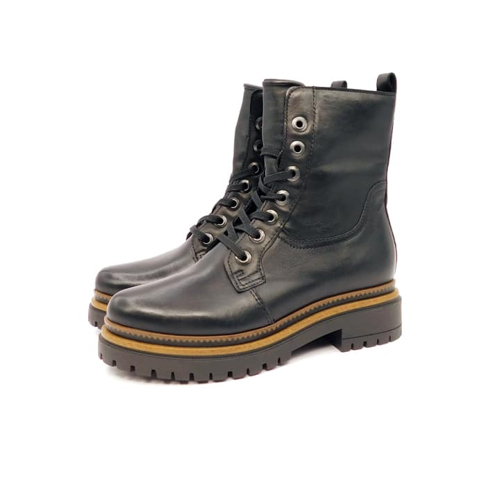 Liu Jo SF1031P0102 - Stivaletto Anfibio In Pelle Nero Con Decorazione Floreale, Autunno Inverno