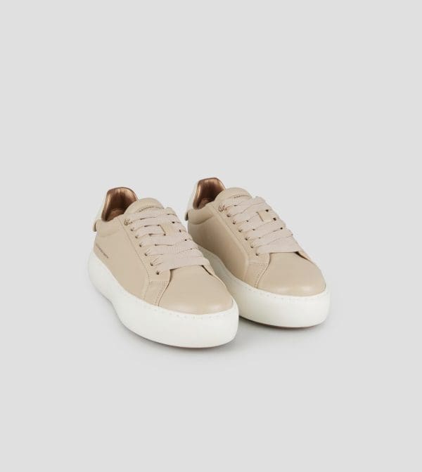 Soho Donna In Morbida Pelle Beige E Tallone Crema (1)