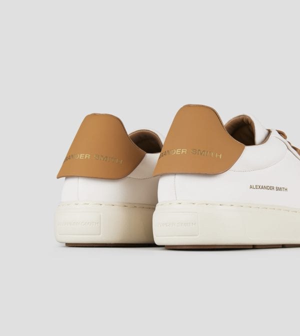 Soho Uomo In Nappa Bianca E Tallone In Pelle Marrone (2)