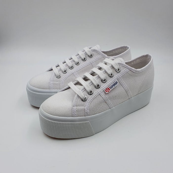 SUPERGA 2708 Hi Top Nappa - Sneaker Platform Donna Bianco - Tomaia In Pelle, Suola 4 Cm - Autunno Inverno - Numero 36